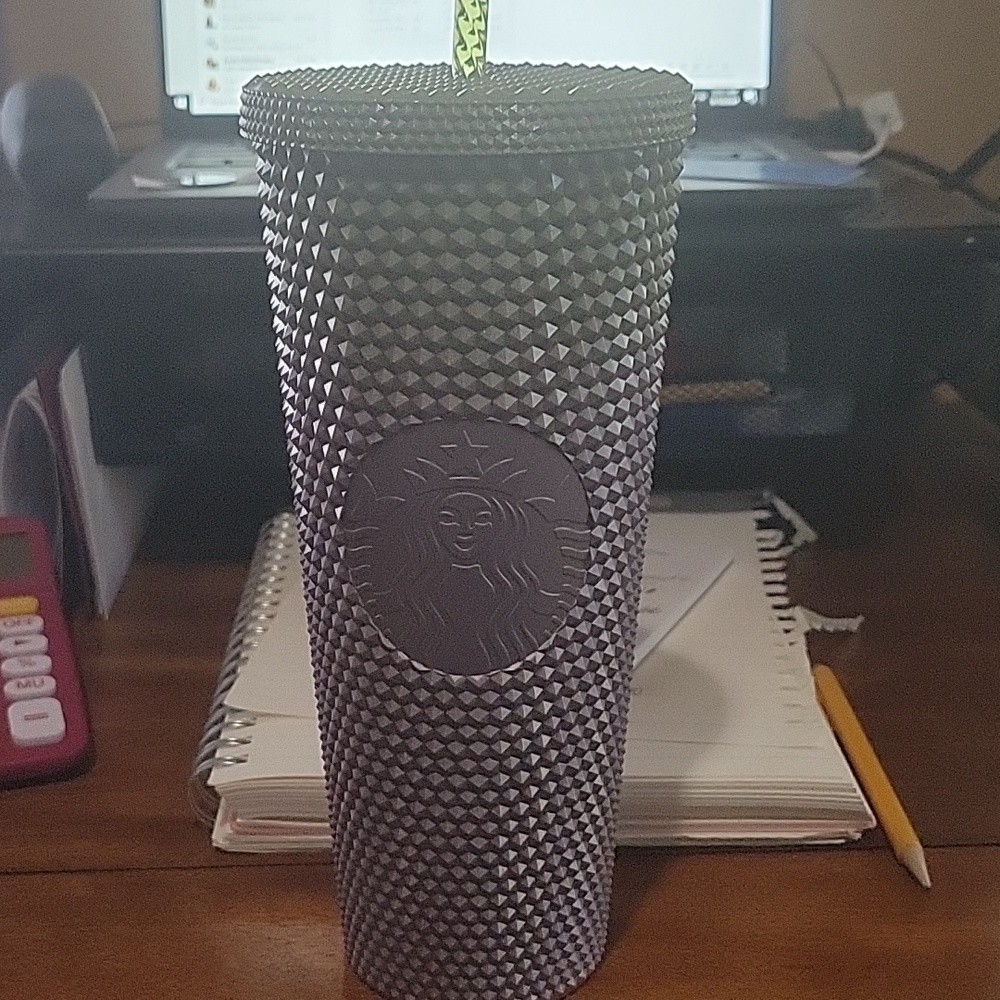 Starbucks green and purple studded tumbler 2024